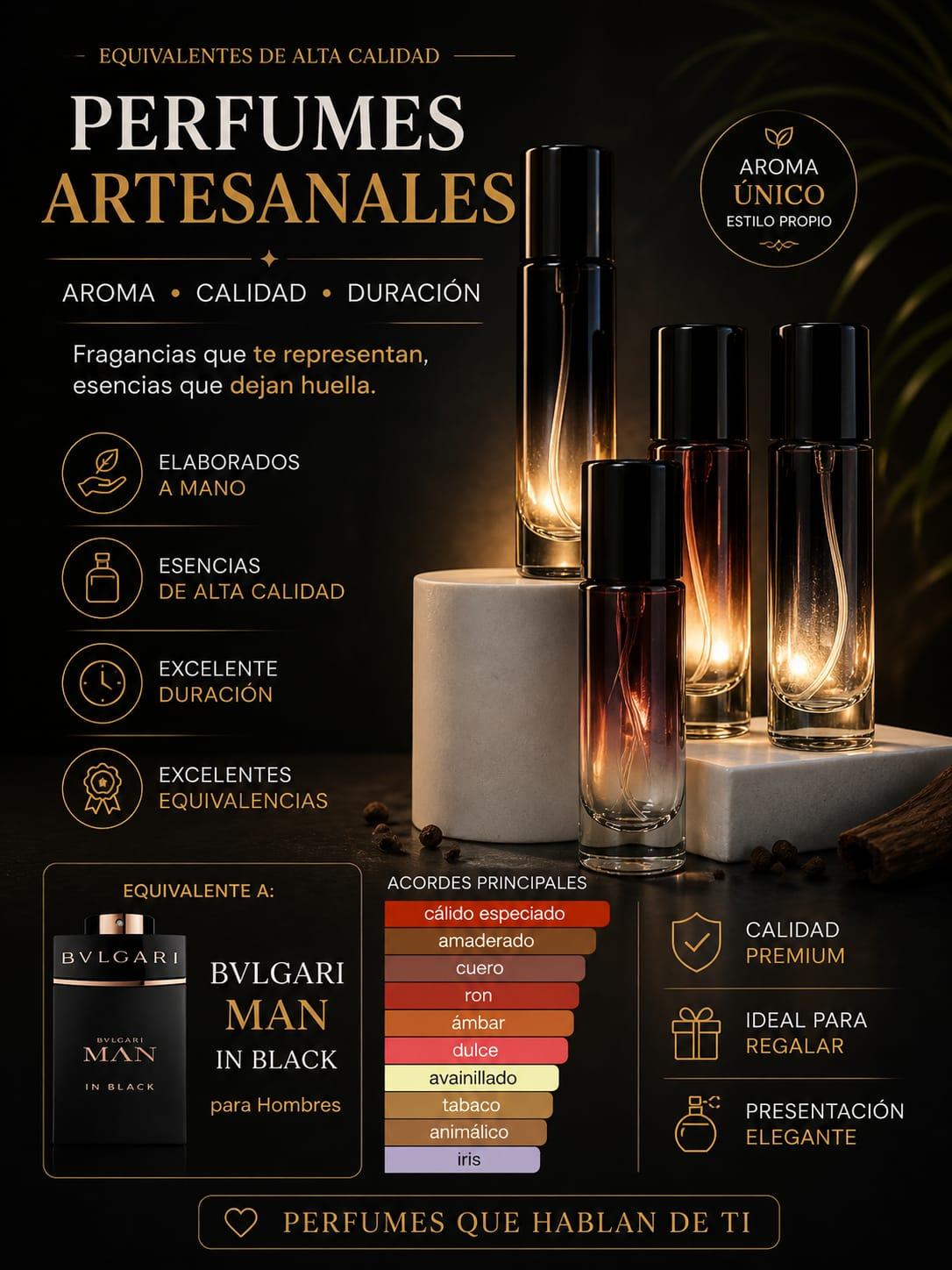 Perfume Man in Black — Equivalente Premium de Bvlgari