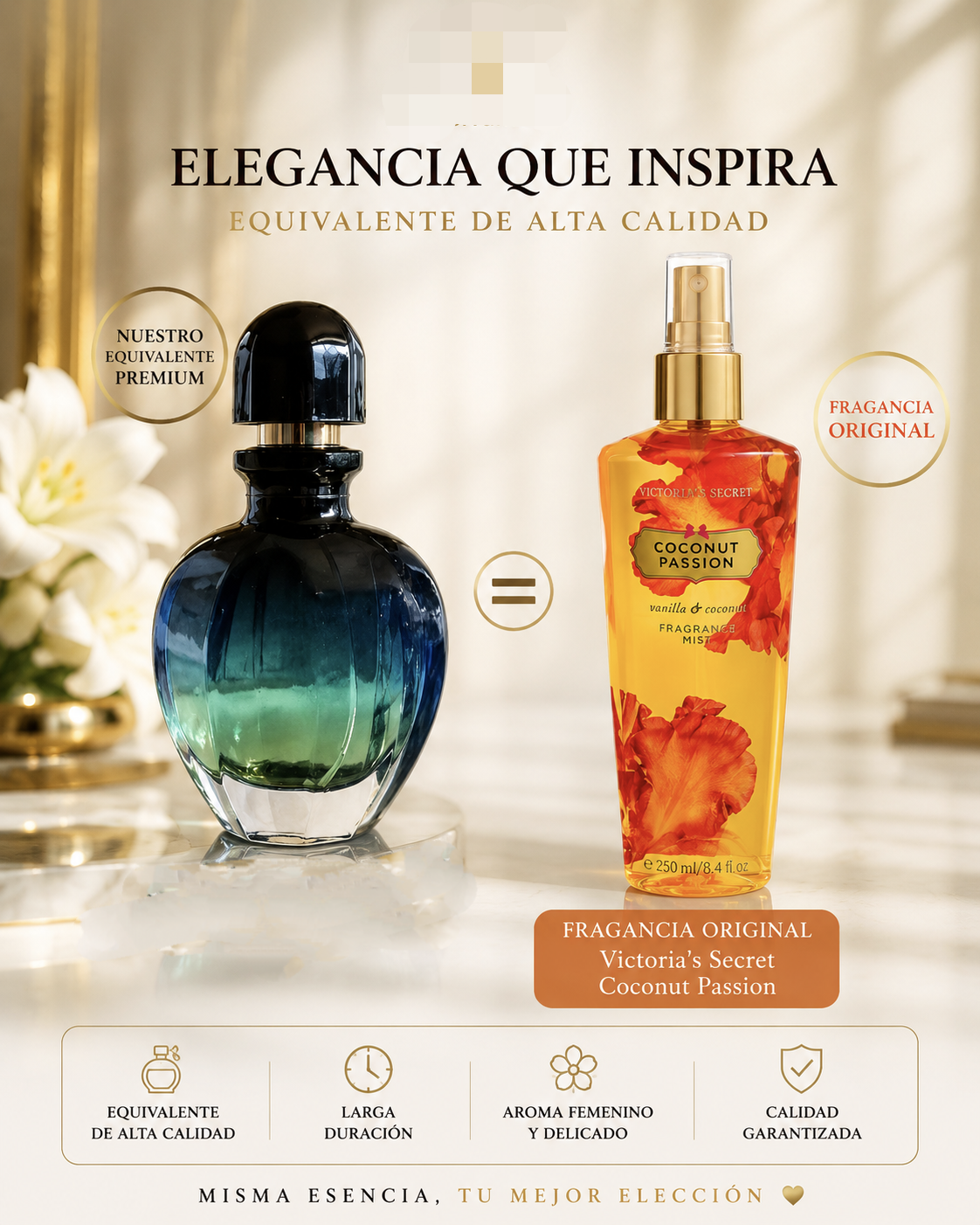 Perfume Coconut Passion — Equivalente Premium de Victoria's Secret